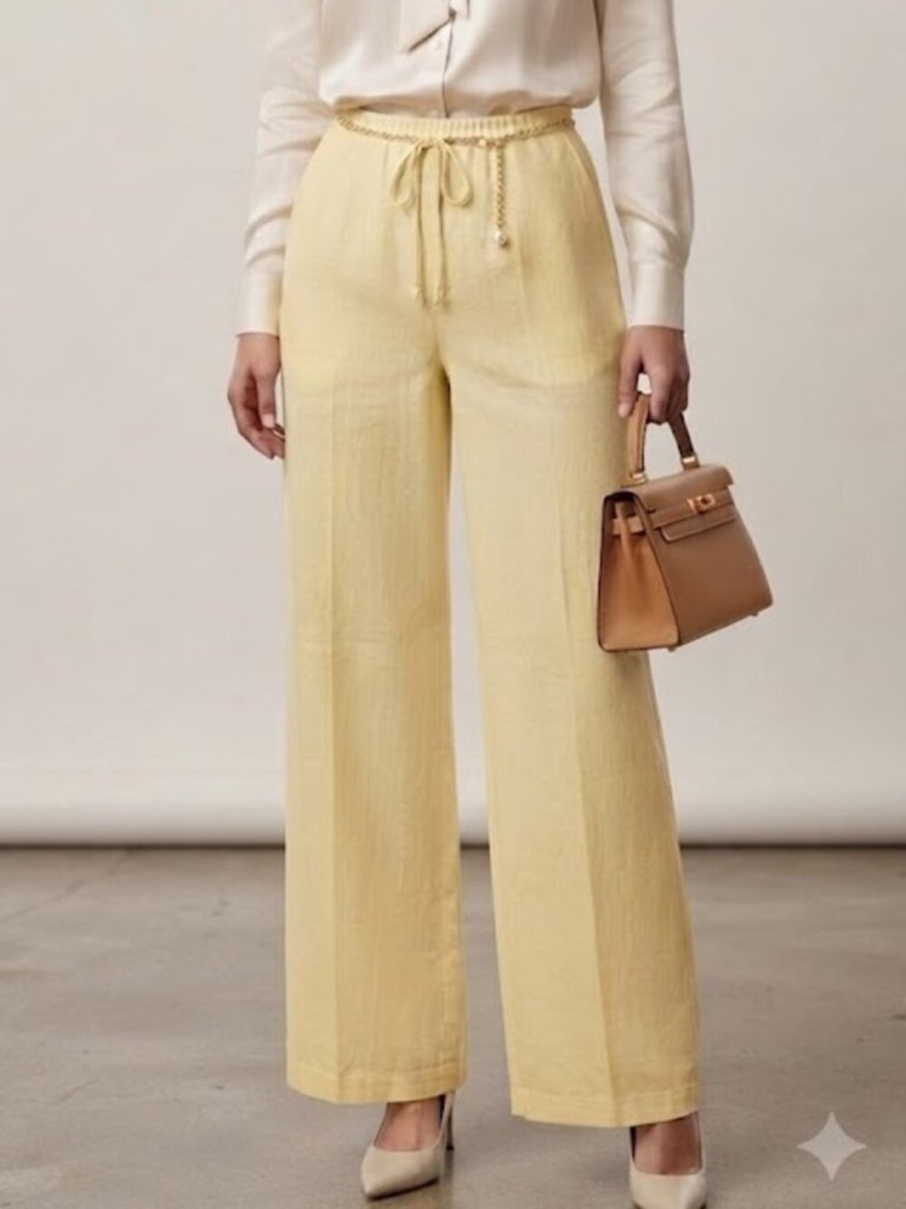 Wild Fable Yellow Linen Blend Wide Leg Pants Women's XS Summer Casual NWT
